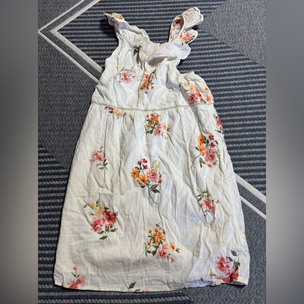Old Navy Girls Floral Dress in White and Pink